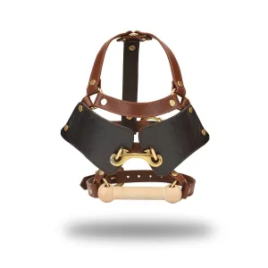 Liebe Seele - The Equestrian Leather Blinder And gag - Paardenhoofdtooi Met bit gag