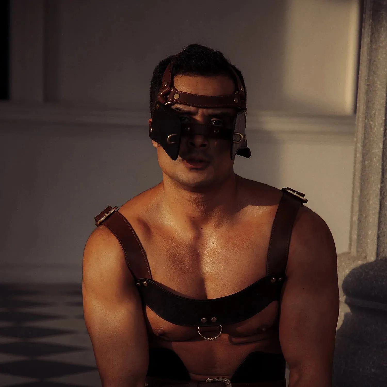 Liebe Seele - The Equestrian Leather Blinder And gag - Paardenhoofdtooi Met bit gag