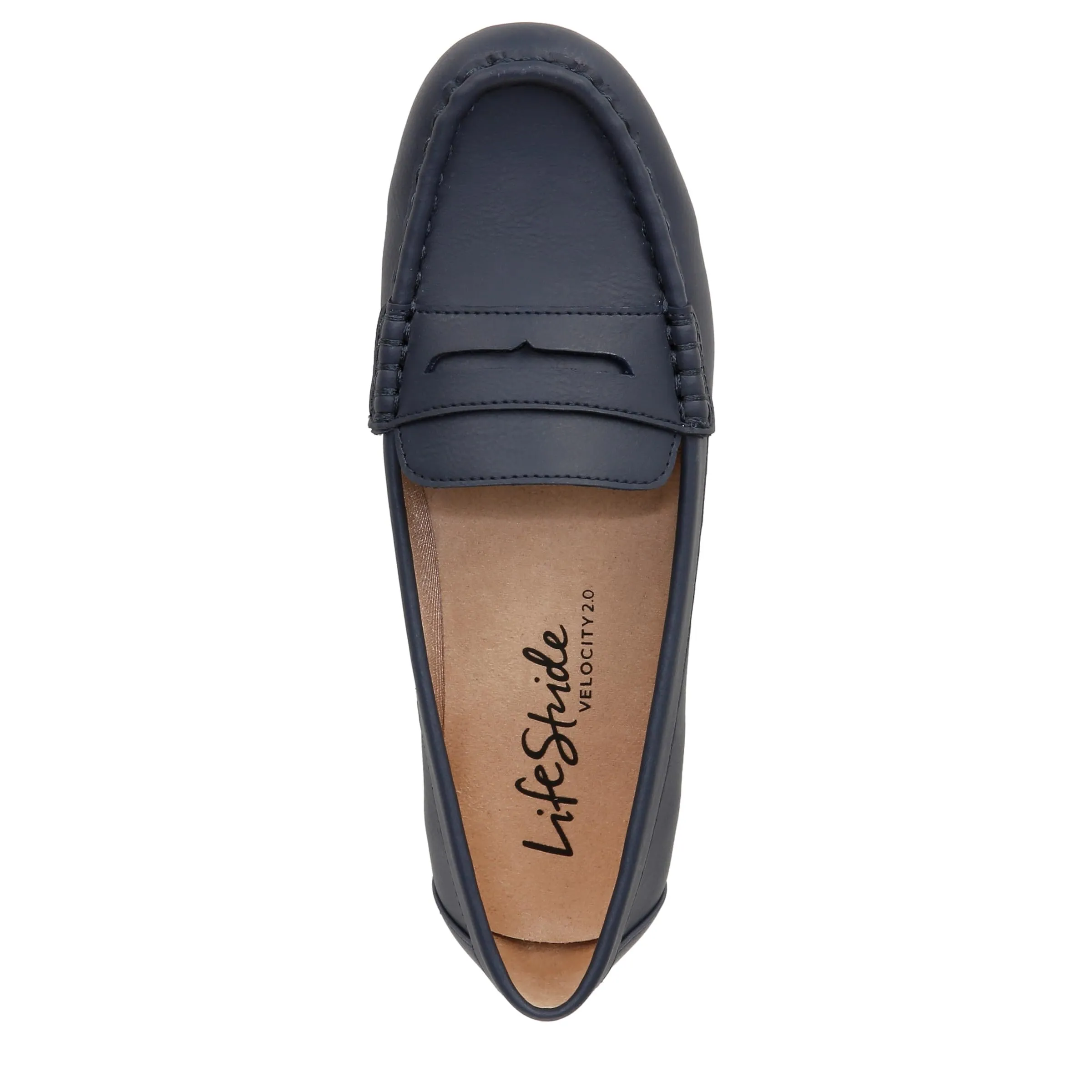 LifeStride Womens Riviera Slip On Loafers Lux Navy 10 W