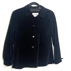Lord Taylor Women Black Suede Jacket Size Petite M Blazer Western Classic Blazer