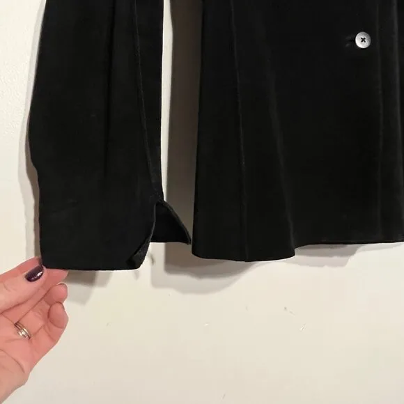 Lord Taylor Women Black Suede Jacket Size Petite M Blazer Western Classic Blazer