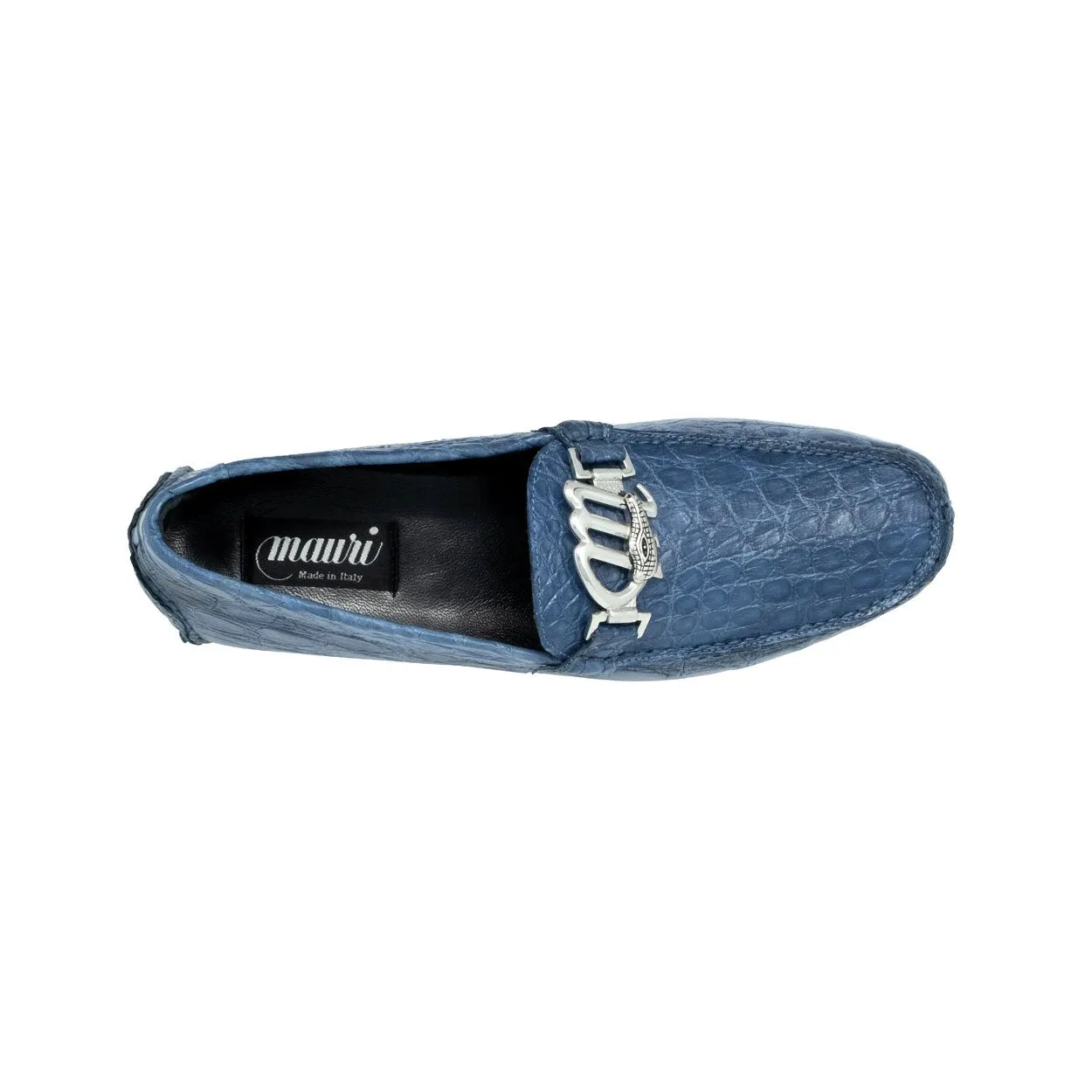 Mauri Tide Men's Designer Shoes Caribbean Blue Exotic Crocodile Dress-Casual Loafers 3485 (MA5119)