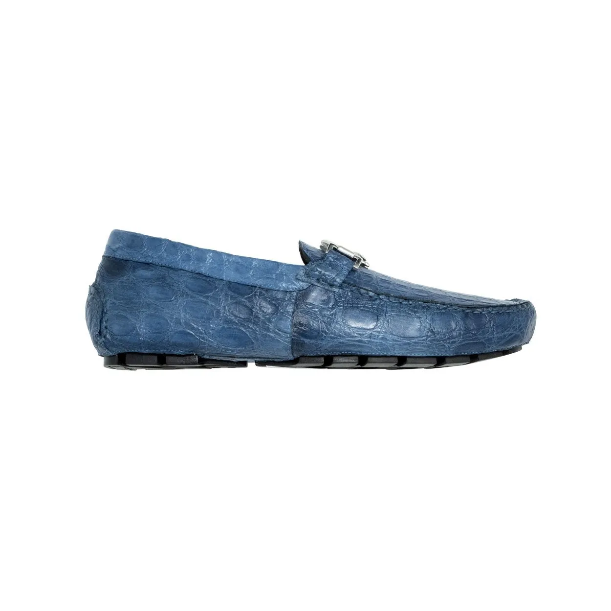 Mauri Tide Men's Designer Shoes Caribbean Blue Exotic Crocodile Dress-Casual Loafers 3485 (MA5119)