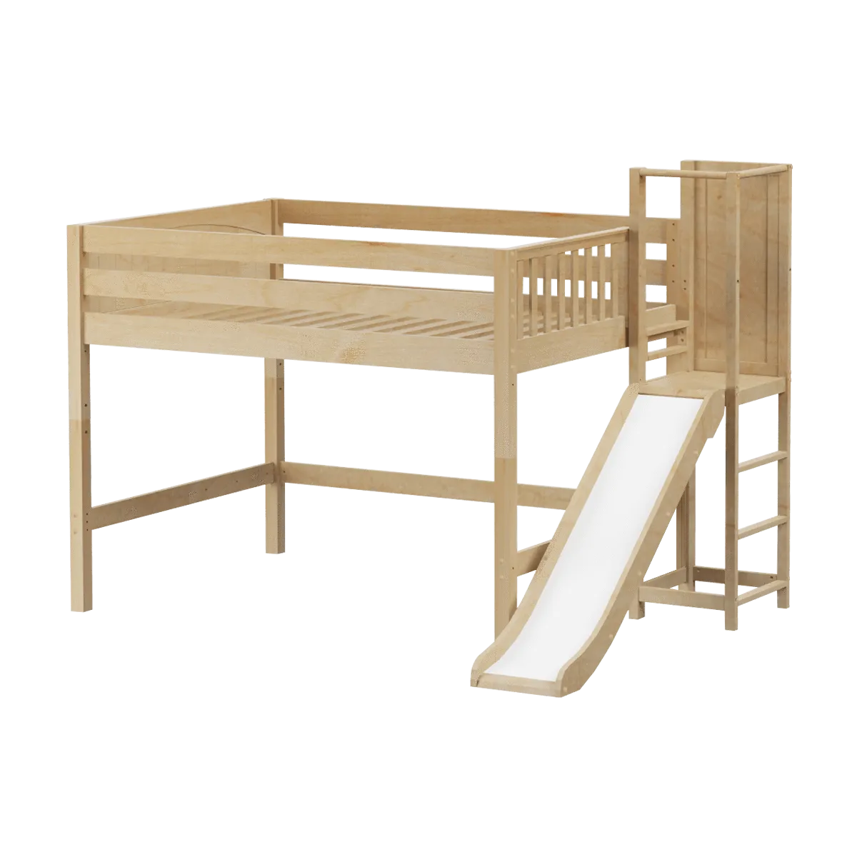 Maxtrix Full Mid Loft Bed with Slide Platform