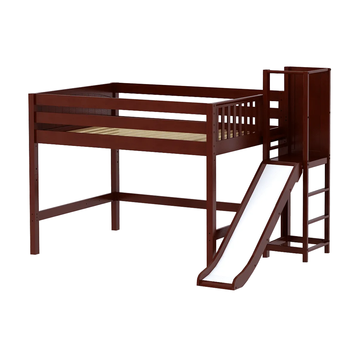 Maxtrix Full Mid Loft Bed with Slide Platform