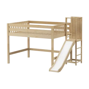 Maxtrix Full Mid Loft Bed with Slide Platform