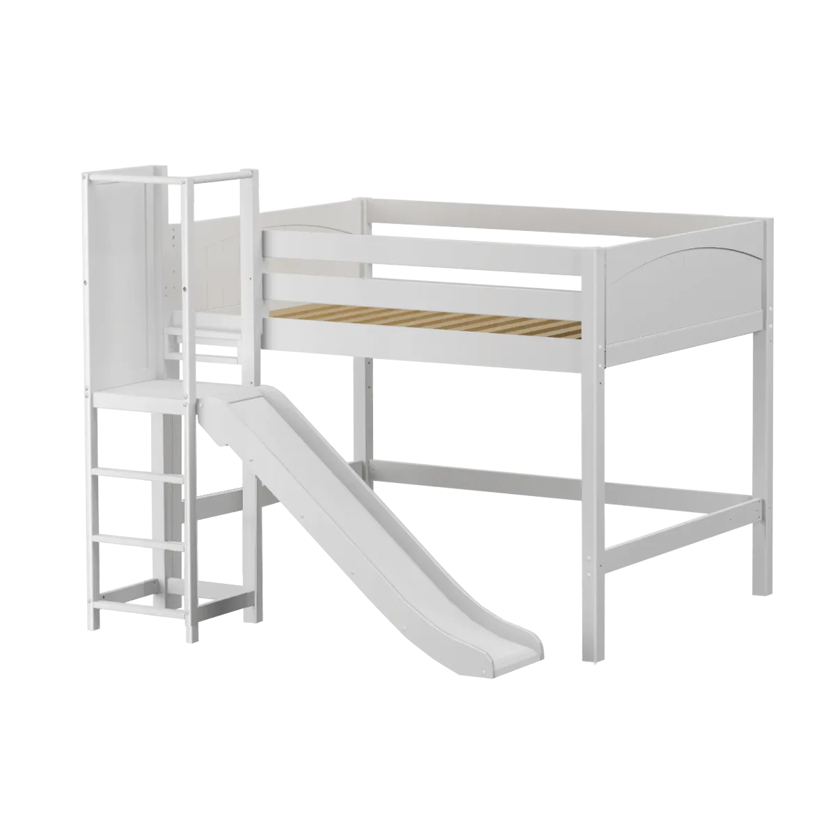 Maxtrix Full Mid Loft Bed with Slide Platform
