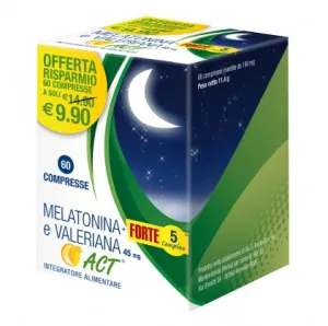 Melatonina   Forte 5 Complex e Valeriana 45mg Act 60 Compresse