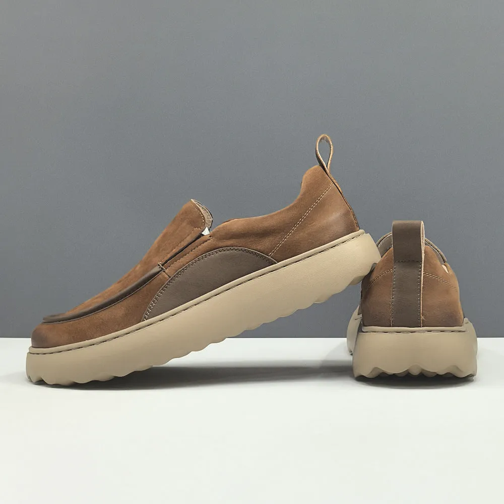 Men Minimalism Retro Leather Flat Casual Loafers