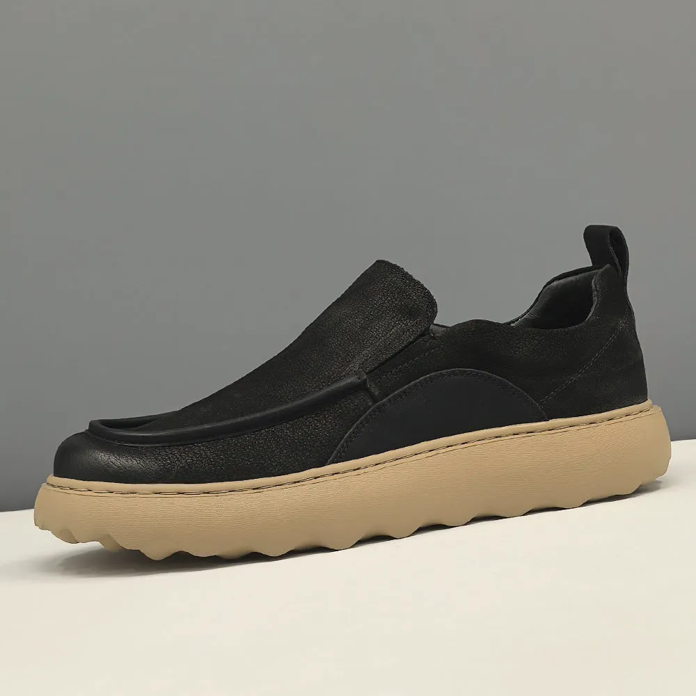 Men Minimalism Retro Leather Flat Casual Loafers