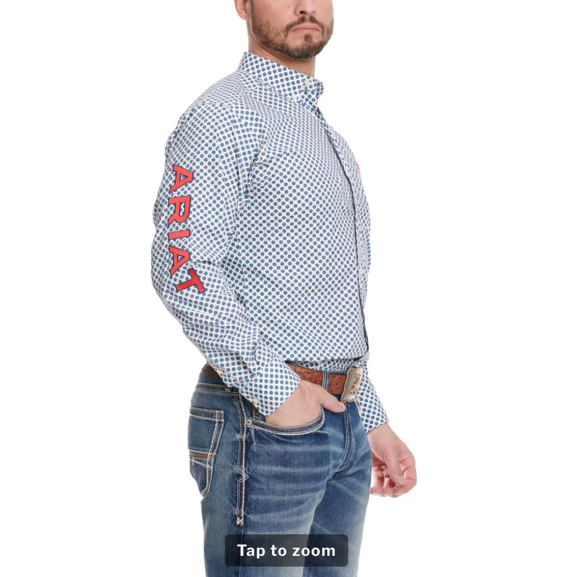 Men’s Ariat White Team Lochlan Fitted Shirt