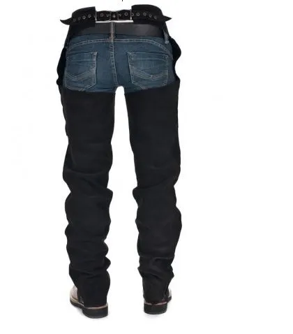 Men's Black Leather Chaps Western Cowboy Fringe Chaps LBCP322