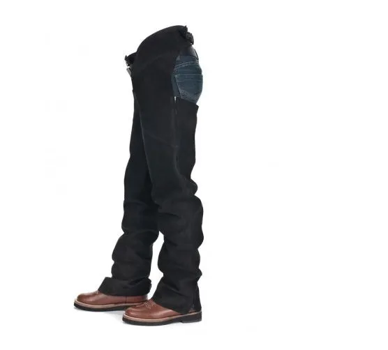 Men's Black Leather Chaps Western Cowboy Fringe Chaps LBCP322