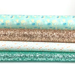 Mint Floral Glitter Sheet Bundle