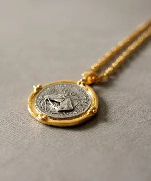 Mixed Metal Horse Coin Necklace