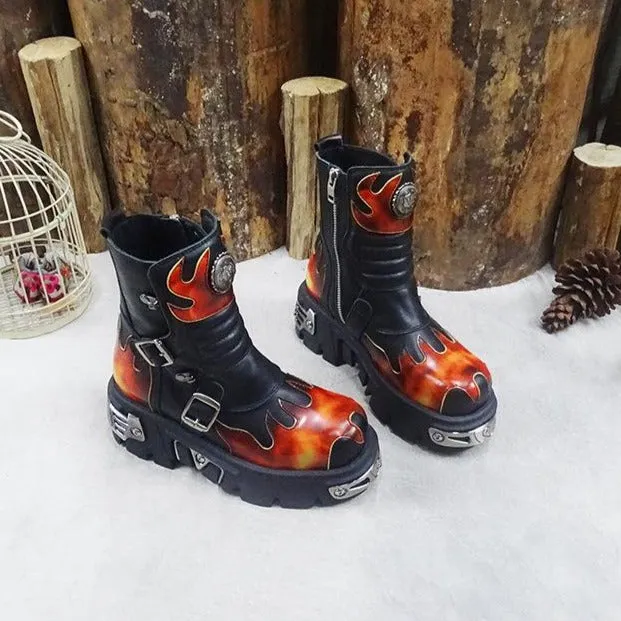 New Original Genuine Leather Women's Boots Boutique Handmade Martin Boots First Layer Leather Knight Boots Autumn Winter Boots