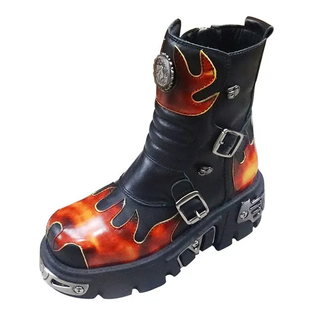 New Original Genuine Leather Women's Boots Boutique Handmade Martin Boots First Layer Leather Knight Boots Autumn Winter Boots