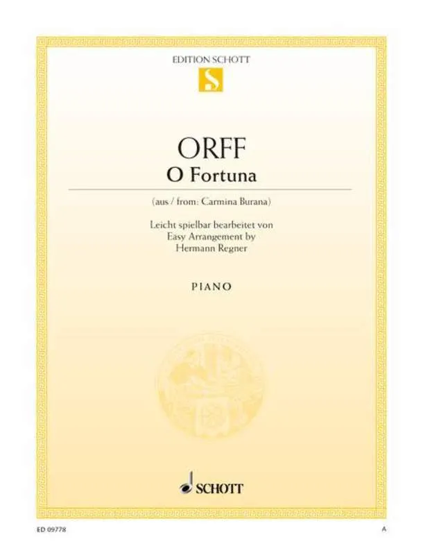 O FORTUNA FROM CARMINA BURANA EASY PIANO