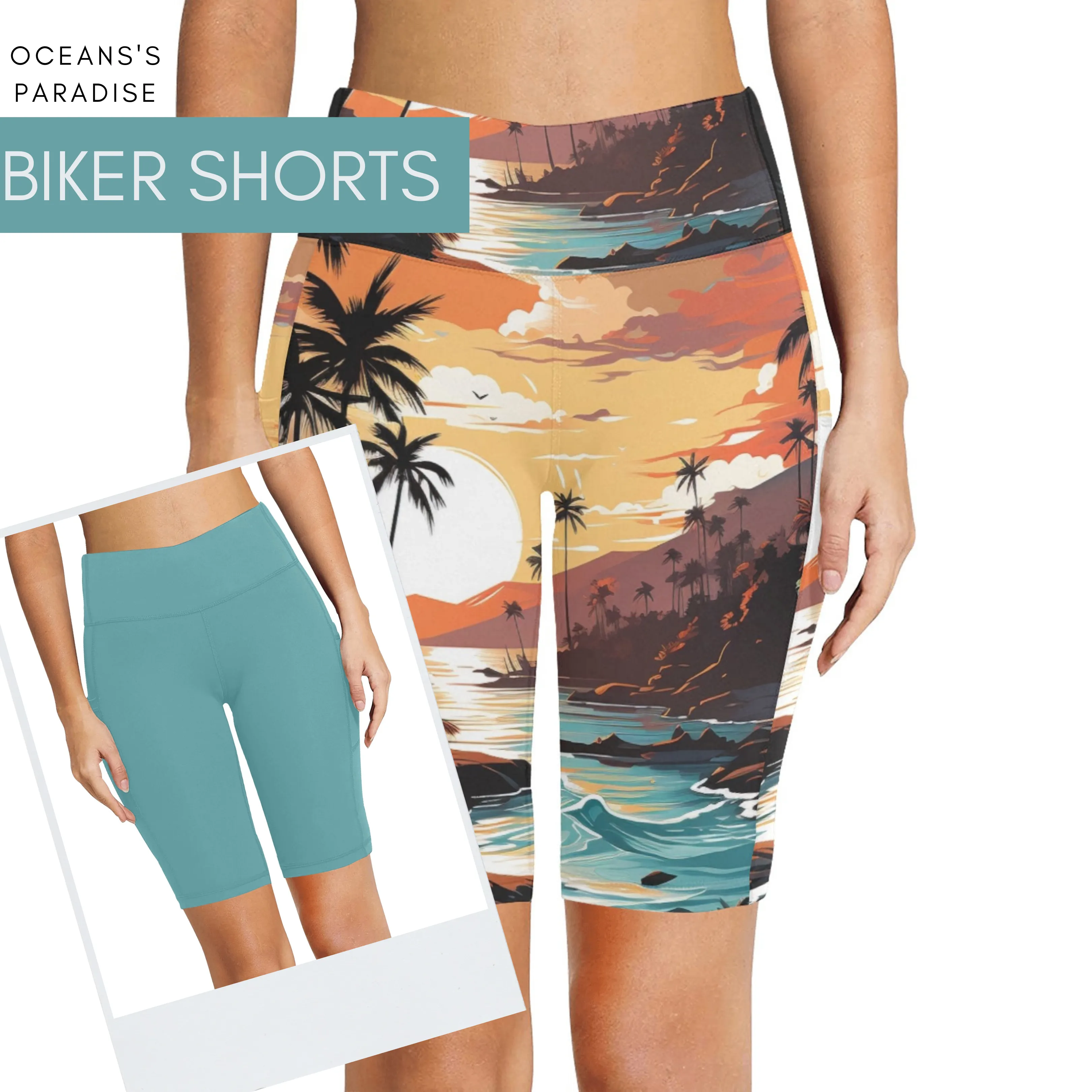 Oceans's Paradise Biker Shorts