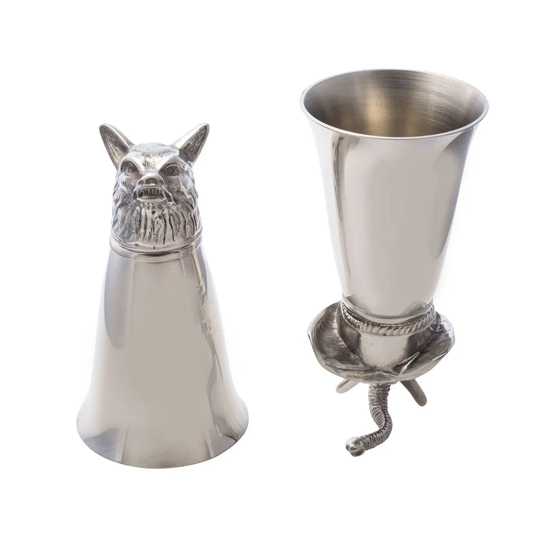 Pewter Elephant Stirrup Cup Jigger 2.5oz