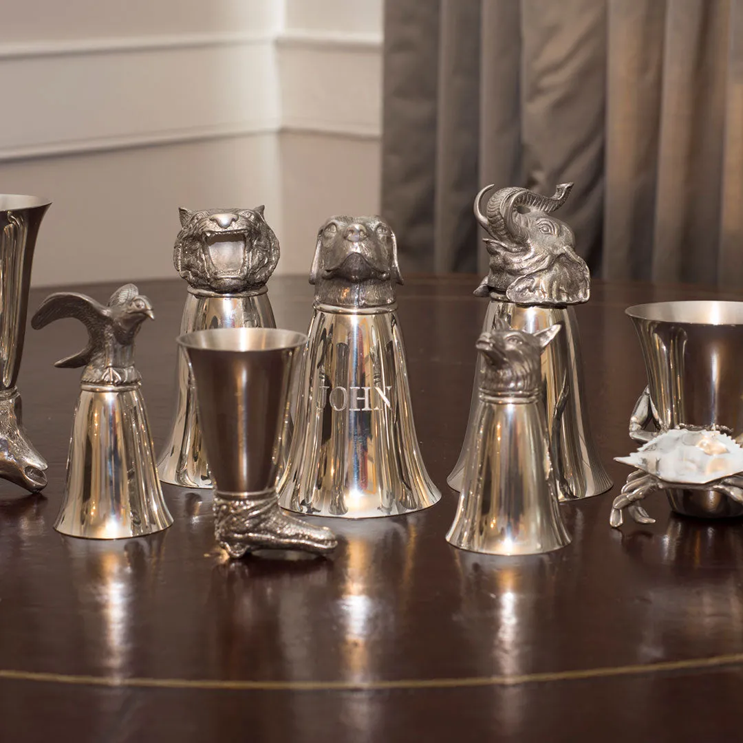 Pewter Elephant Stirrup Cup Jigger 2.5oz