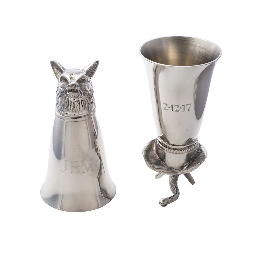 Pewter Tiger Stirrup Cup 8oz