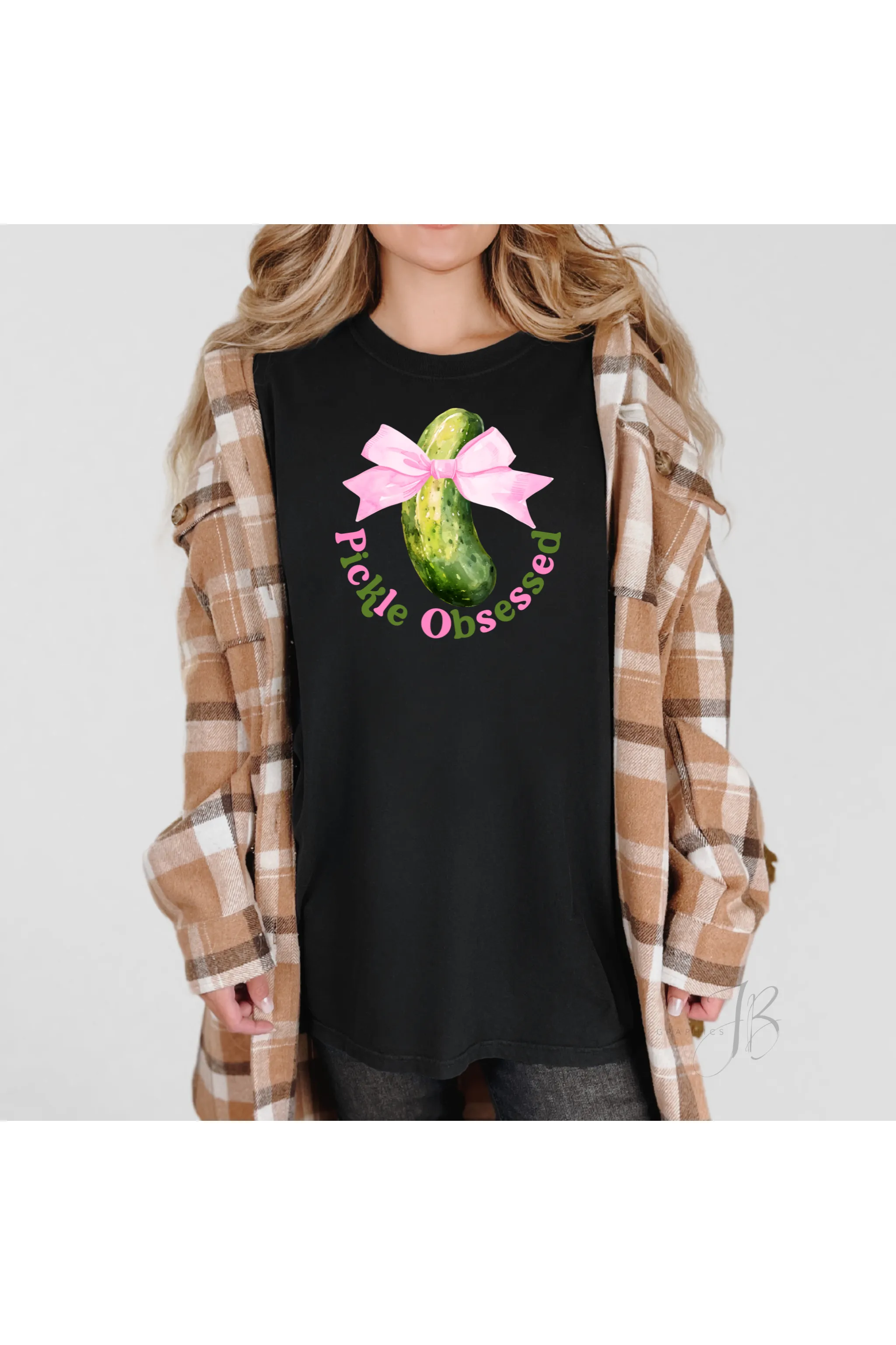 Pickle Obsessed Bow Comfort Colors T-Shirt