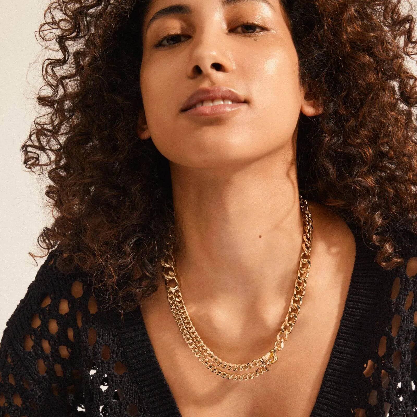 Pilgrim Friends Chunky Curb Chain Gold Necklace