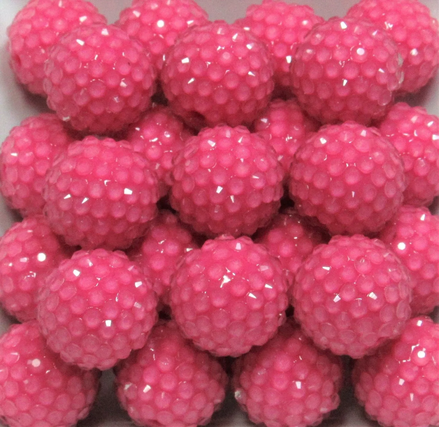 Pink 20mm Rhinestone Beads, Bubblegum Rhinestone Beads, Chunky Rhinestone Beads, Pink Rhinestone Gumball beads, Chunky Necklace Supply Bead