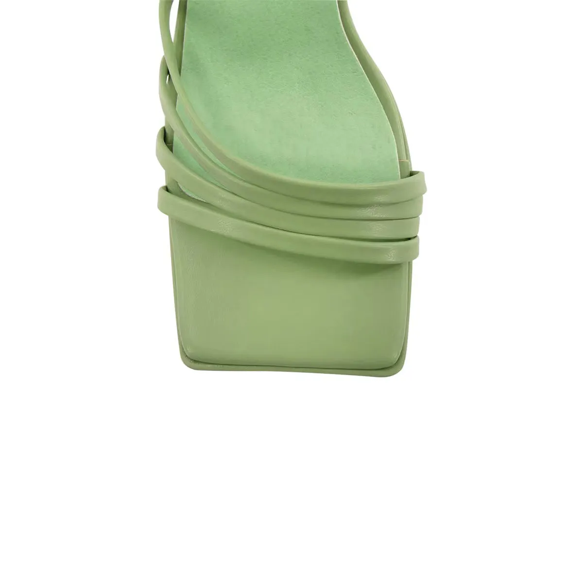 Platform Square Toe Ankle Strap Chunky Heel Sandals