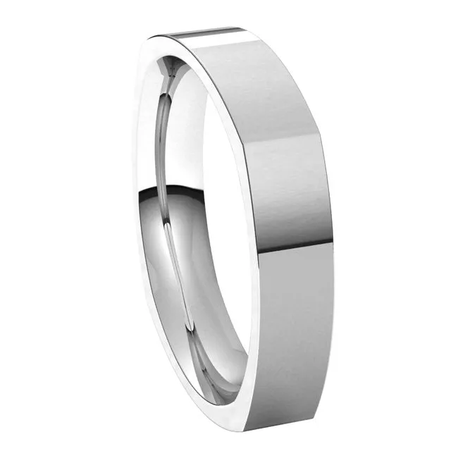 Platinum 4 mm Square Comfort Fit Wedding Band