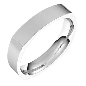 Platinum 4 mm Square Comfort Fit Wedding Band