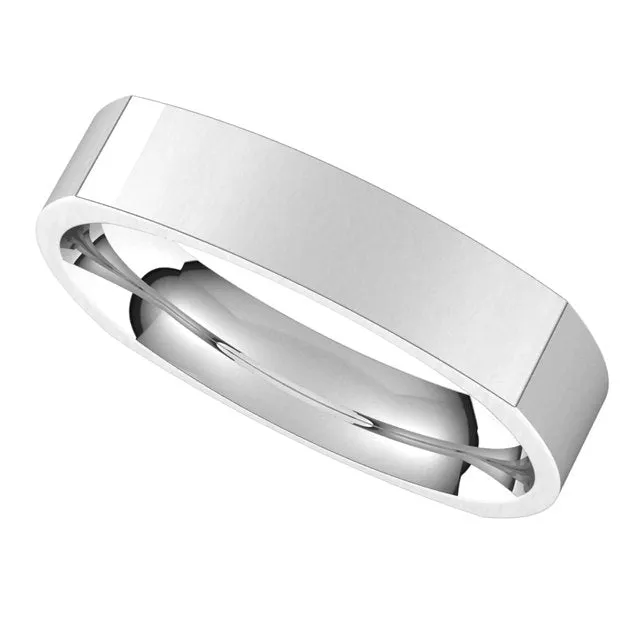 Platinum 4 mm Square Comfort Fit Wedding Band