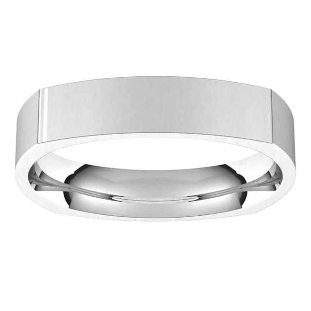 Platinum 4 mm Square Comfort Fit Wedding Band
