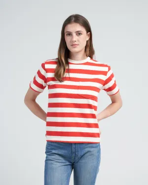 pocket tee - red stripe
