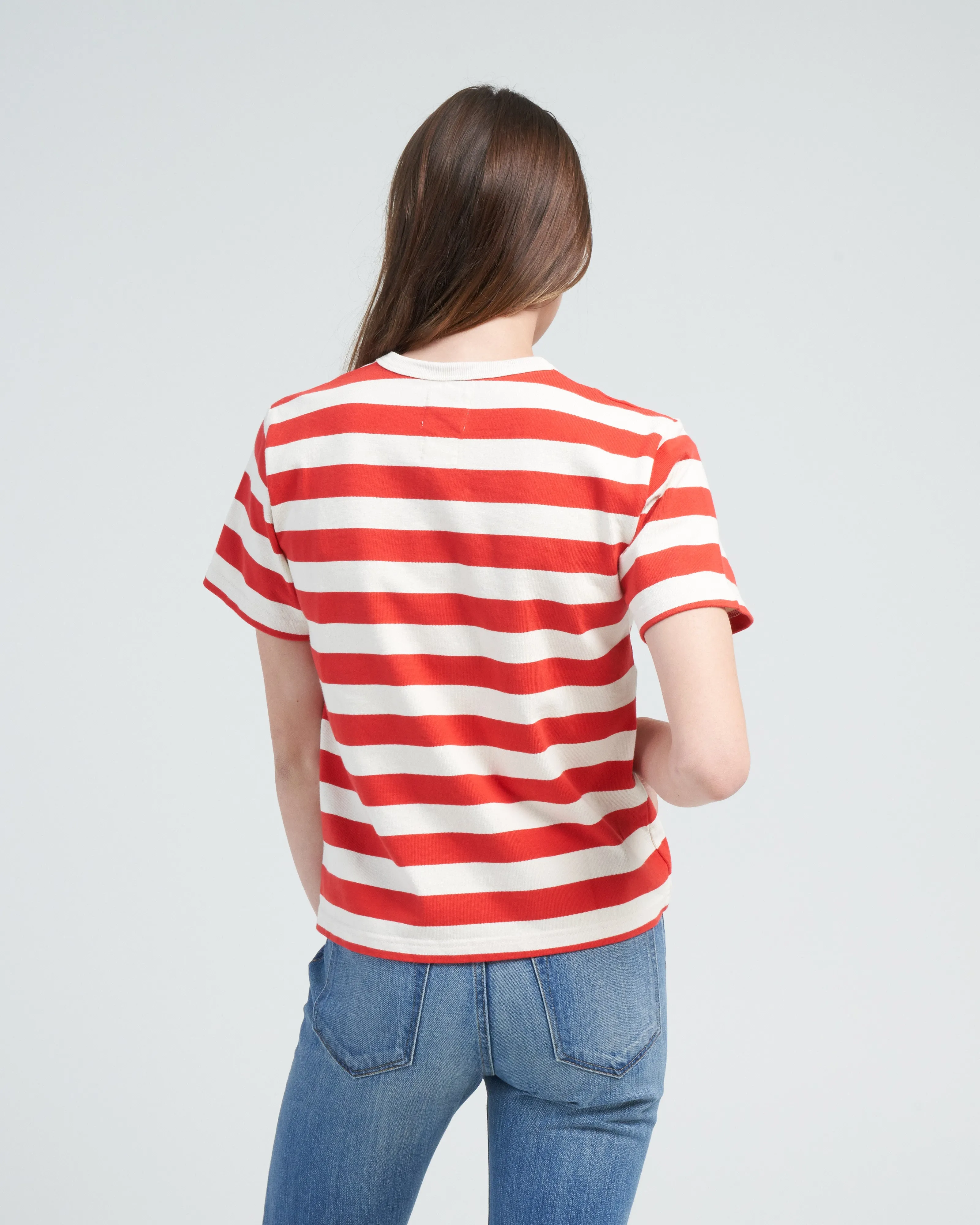 pocket tee - red stripe