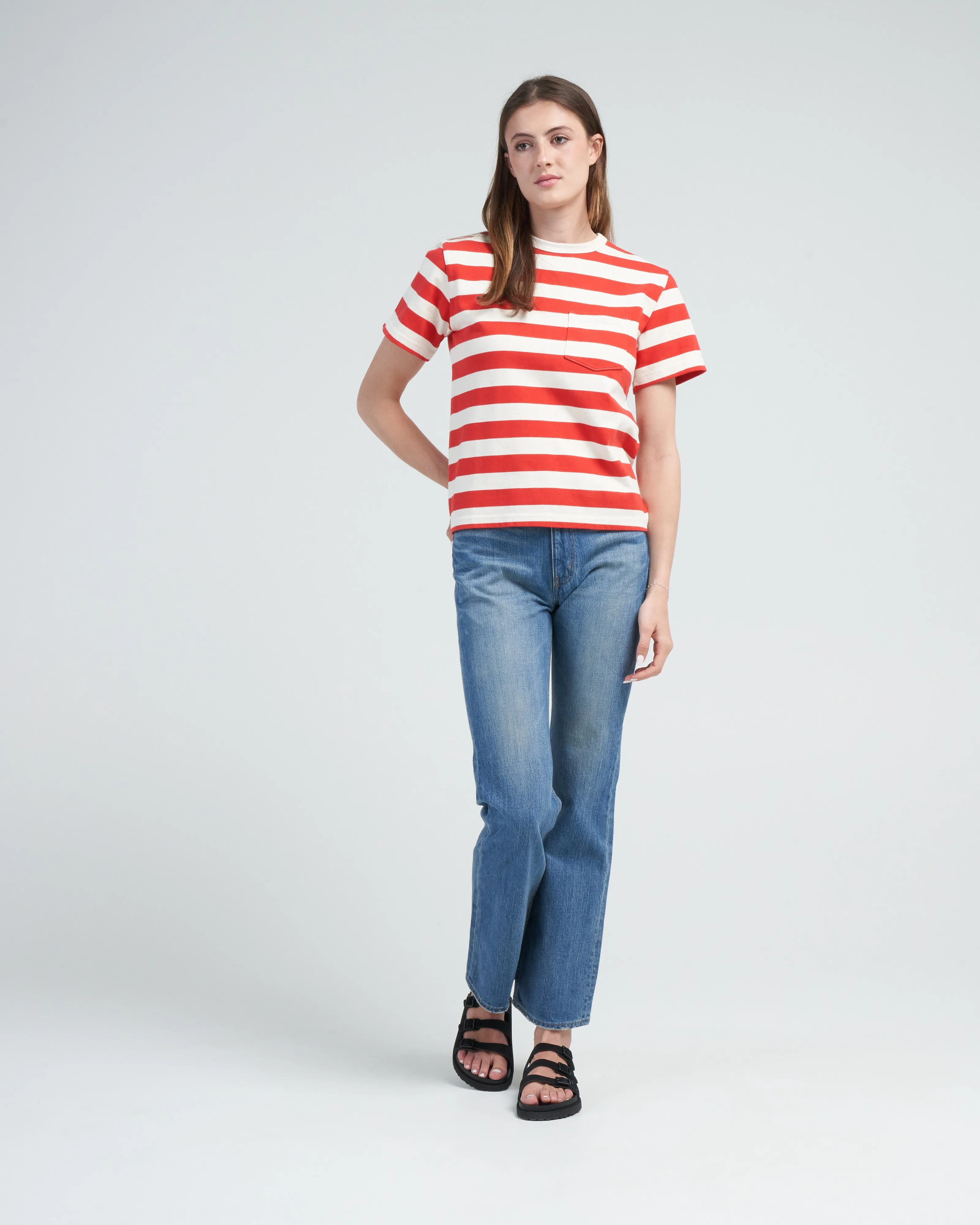 pocket tee - red stripe