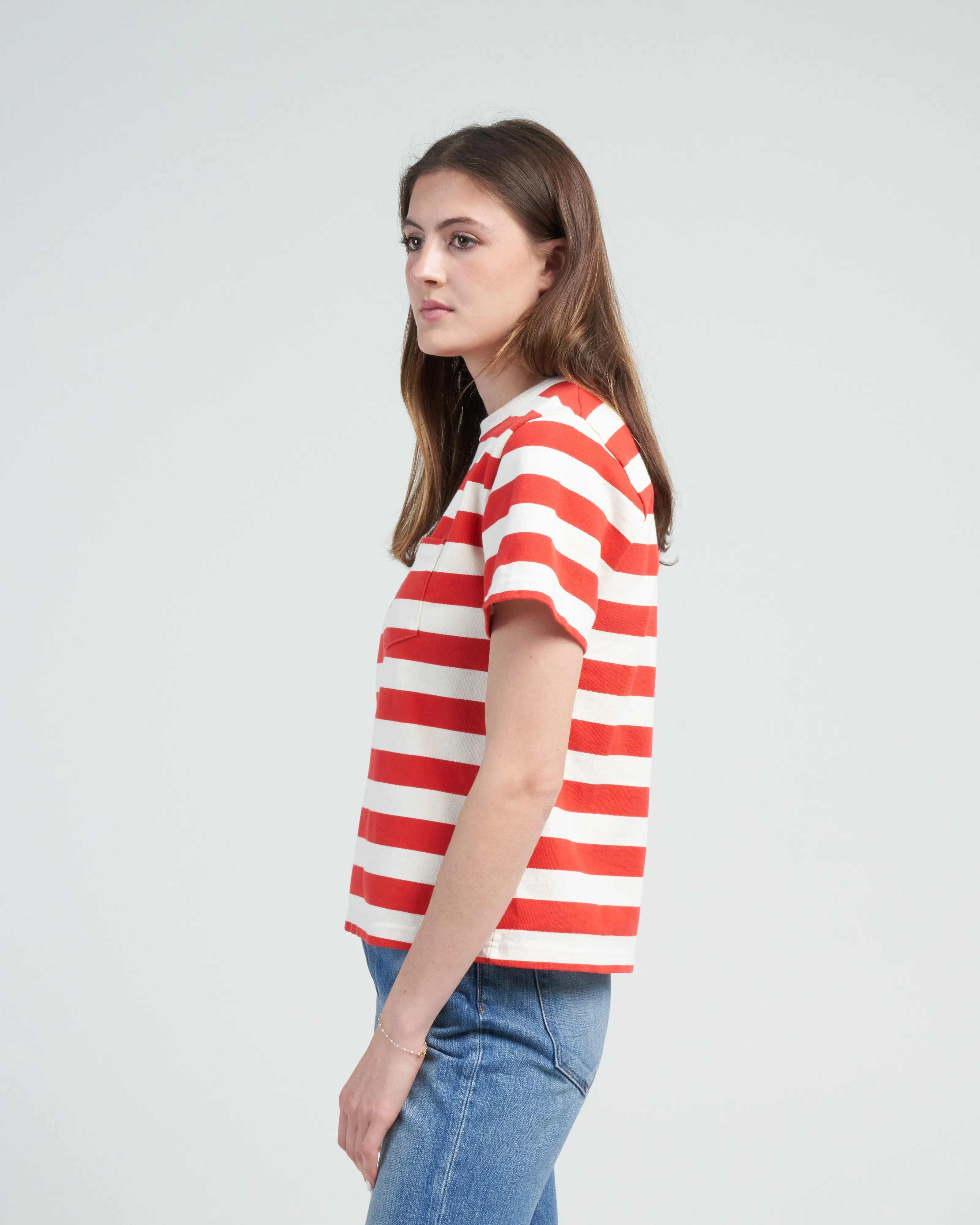 pocket tee - red stripe