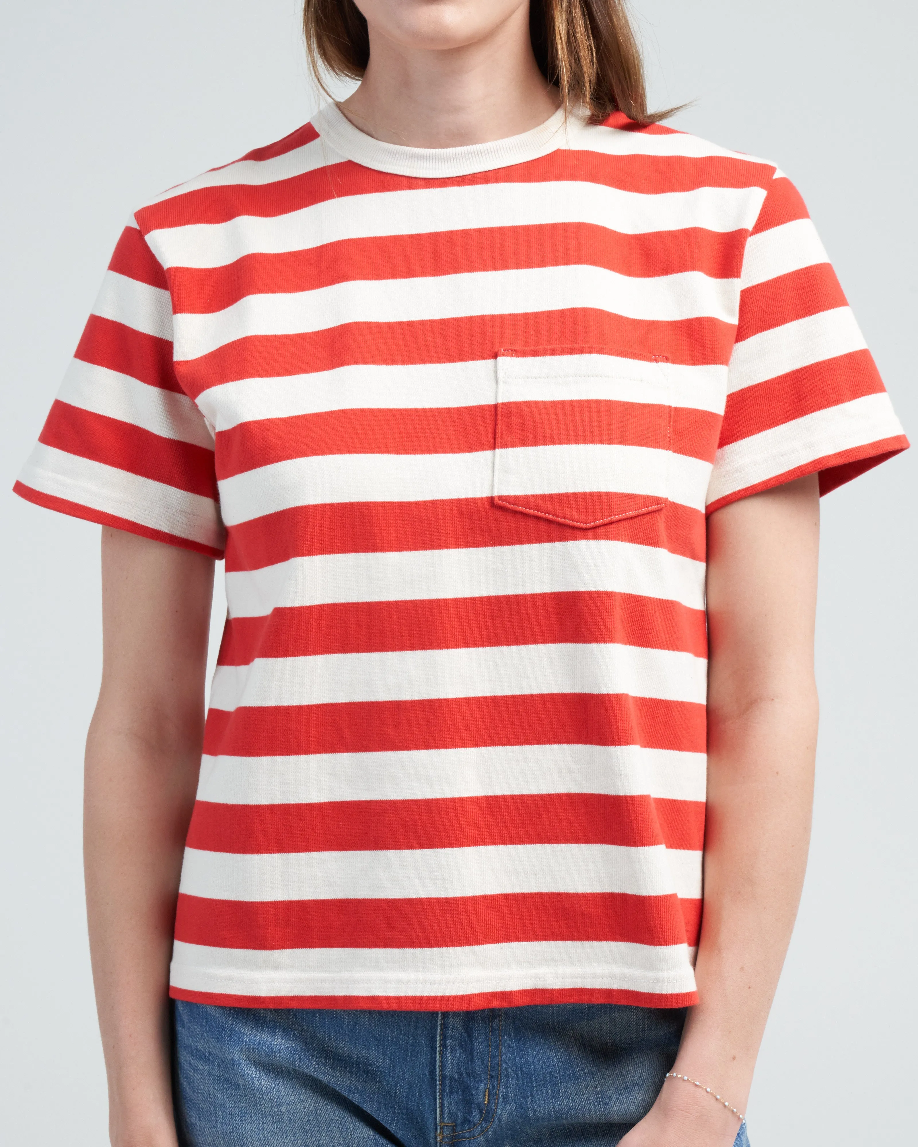 pocket tee - red stripe
