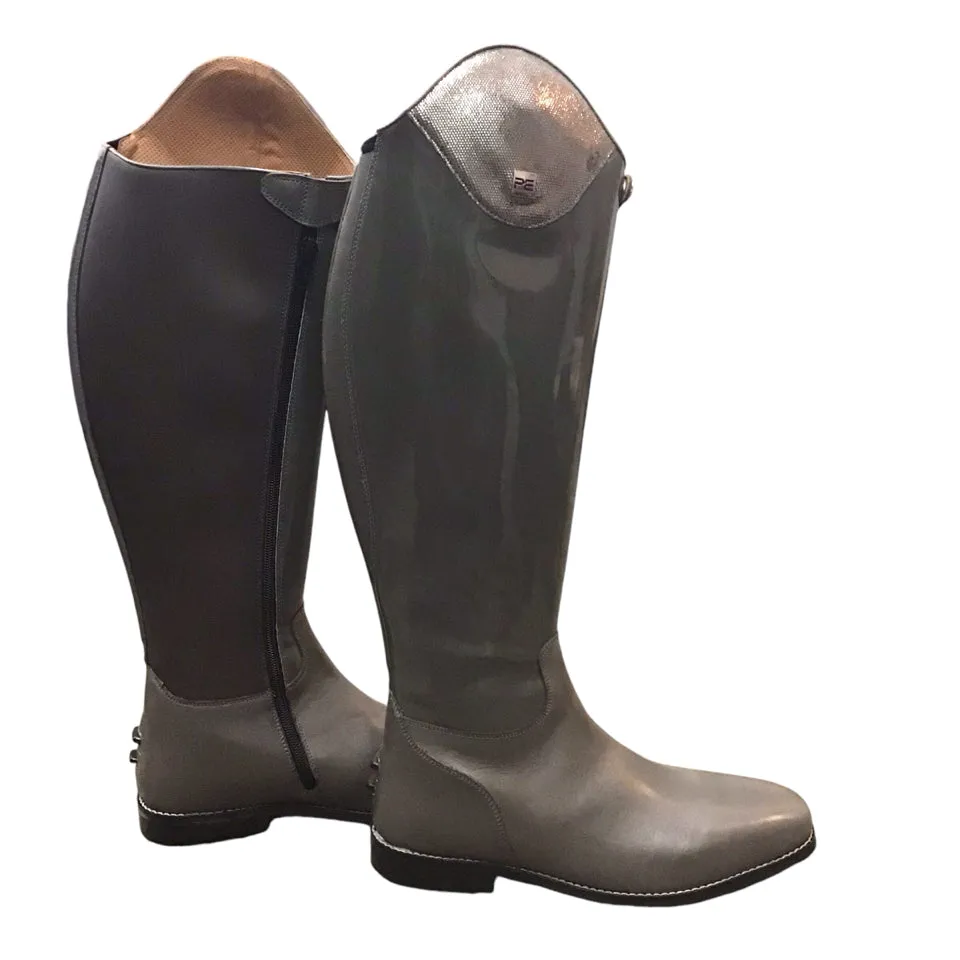 Premier Equine Ladies 41W Grey Dress Boots New - H