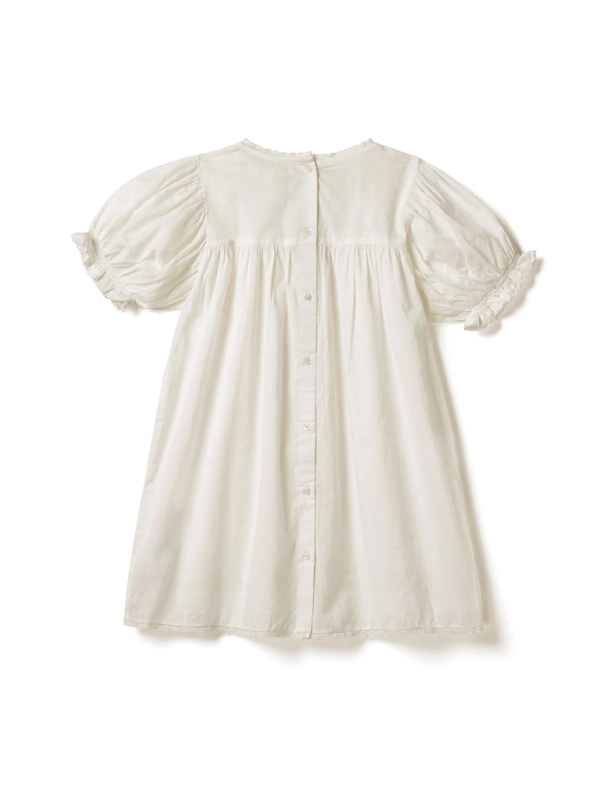 Puff Sleeve Lace Dress - Ecru