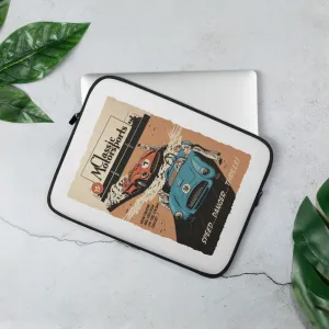 "Speed... Danger... Thrills!" Vintage Racing Laptop Sleeve