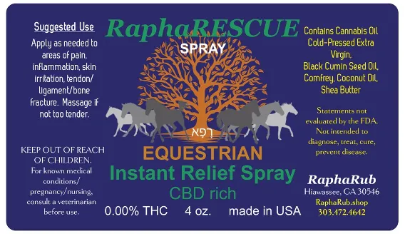RaphaRESCUE EQUESTRIAN Instant Relief Spray 4oz