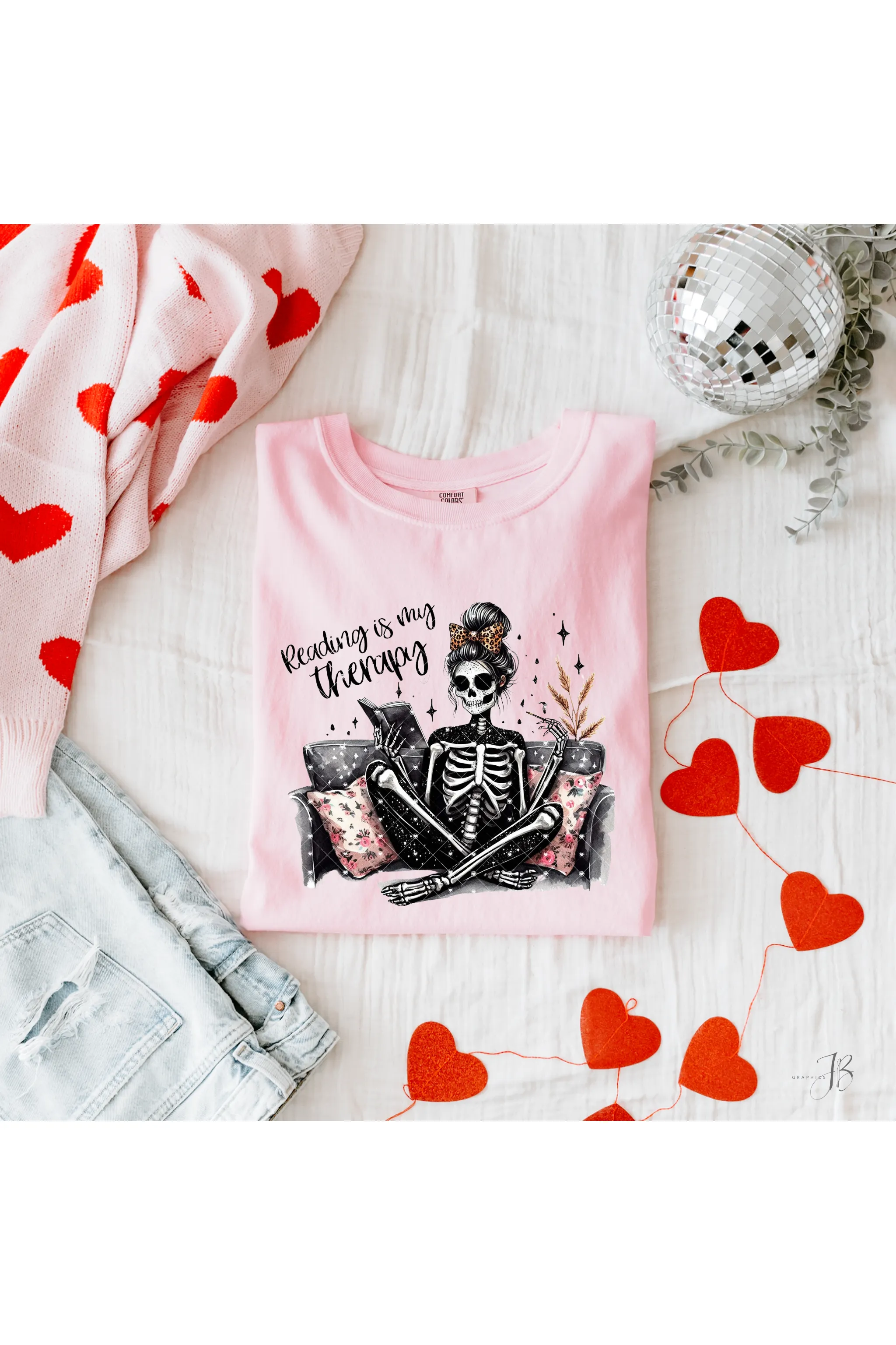 Reading is my Therapy Skelton Comfort Colors T-Shirt