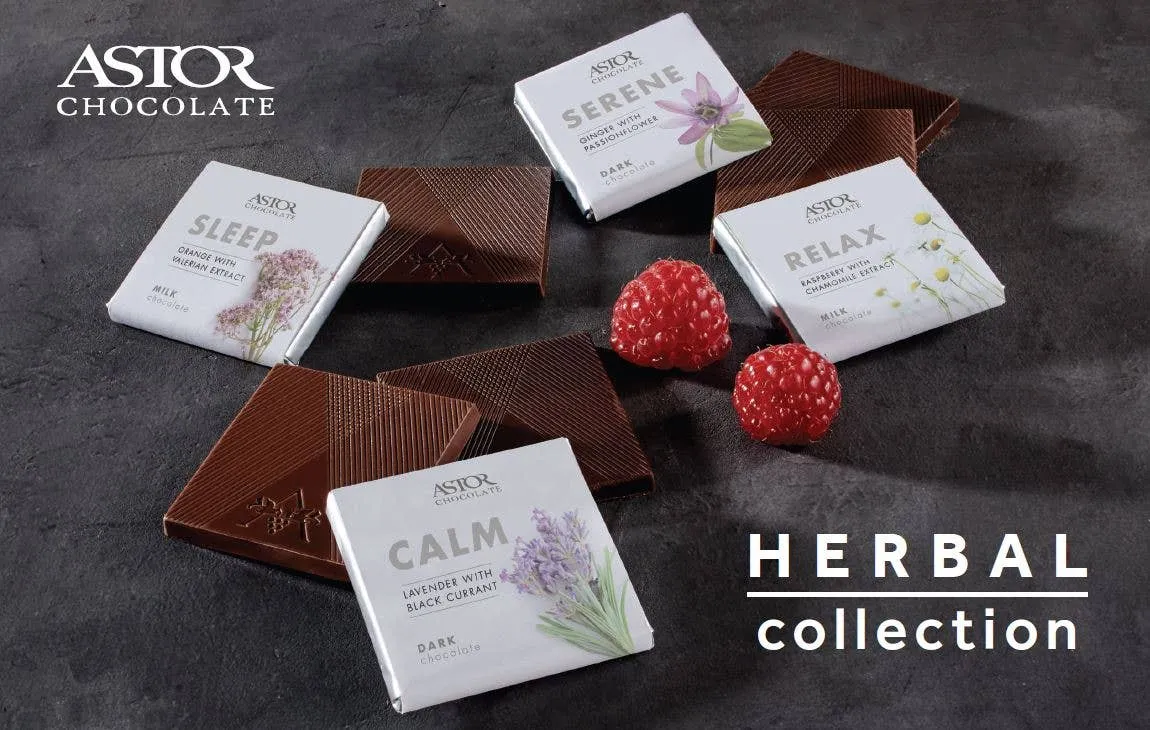 Relax Herbal 18pc set Raspberry Chamomile Milk Chocolate