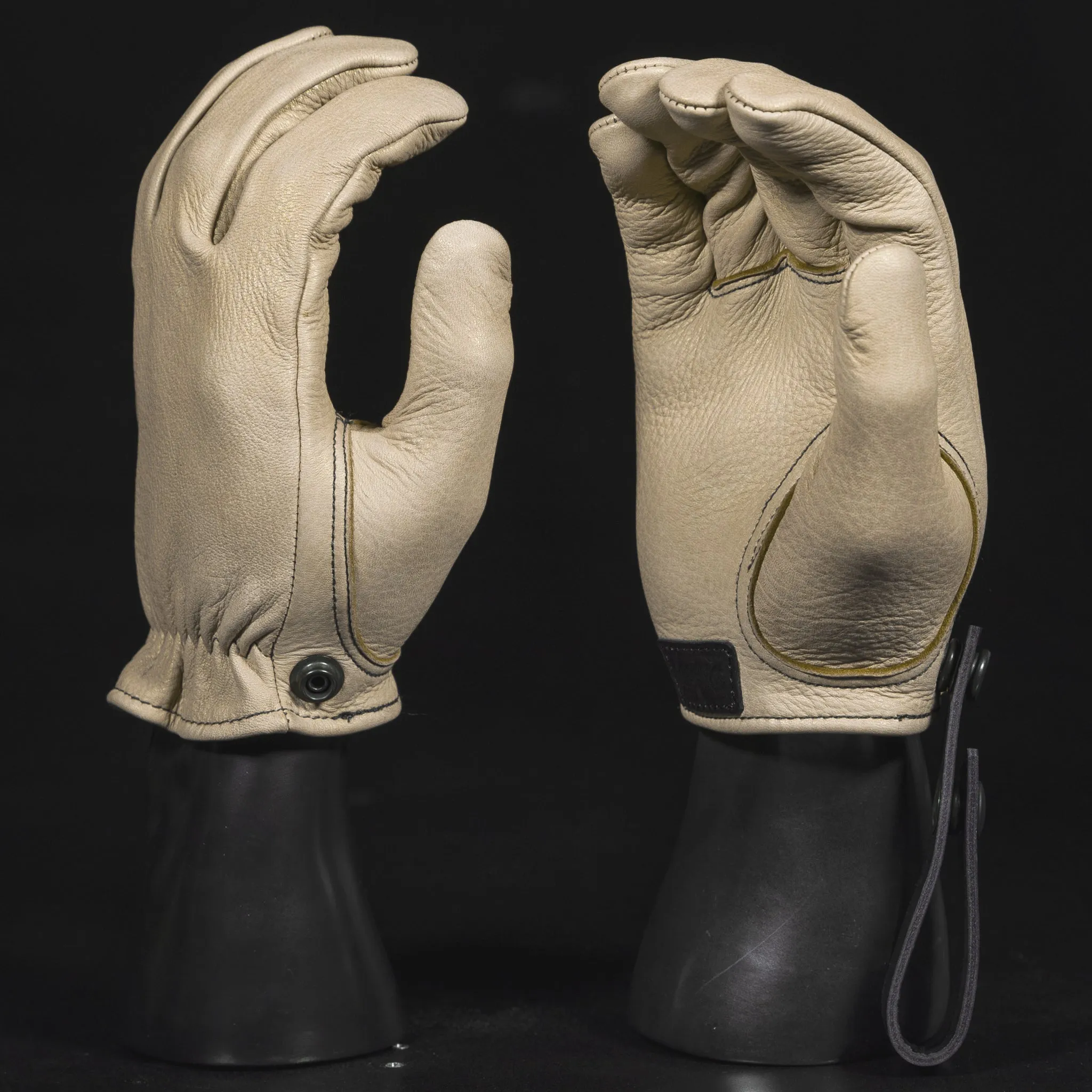 Revival Ranch Road Deerskin Riding Gloves - Cream