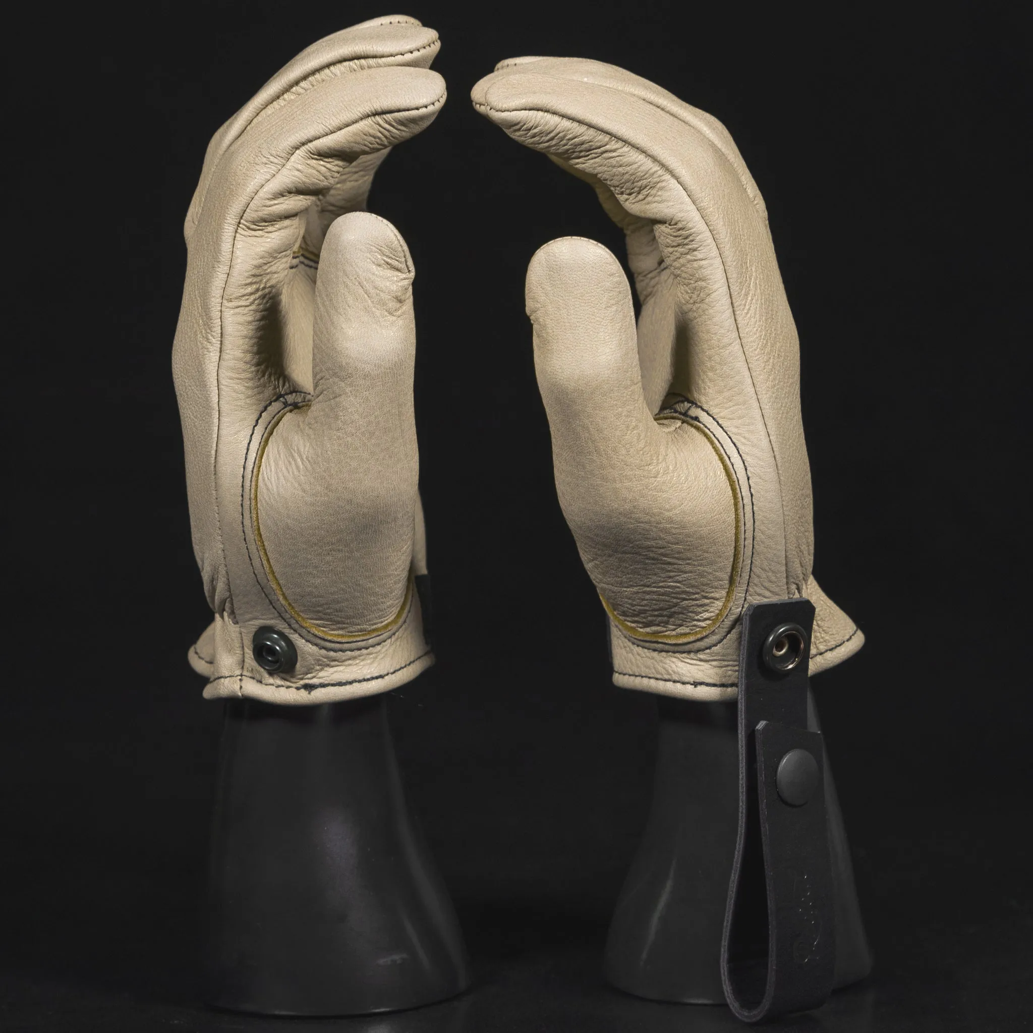 Revival Ranch Road Deerskin Riding Gloves - Cream