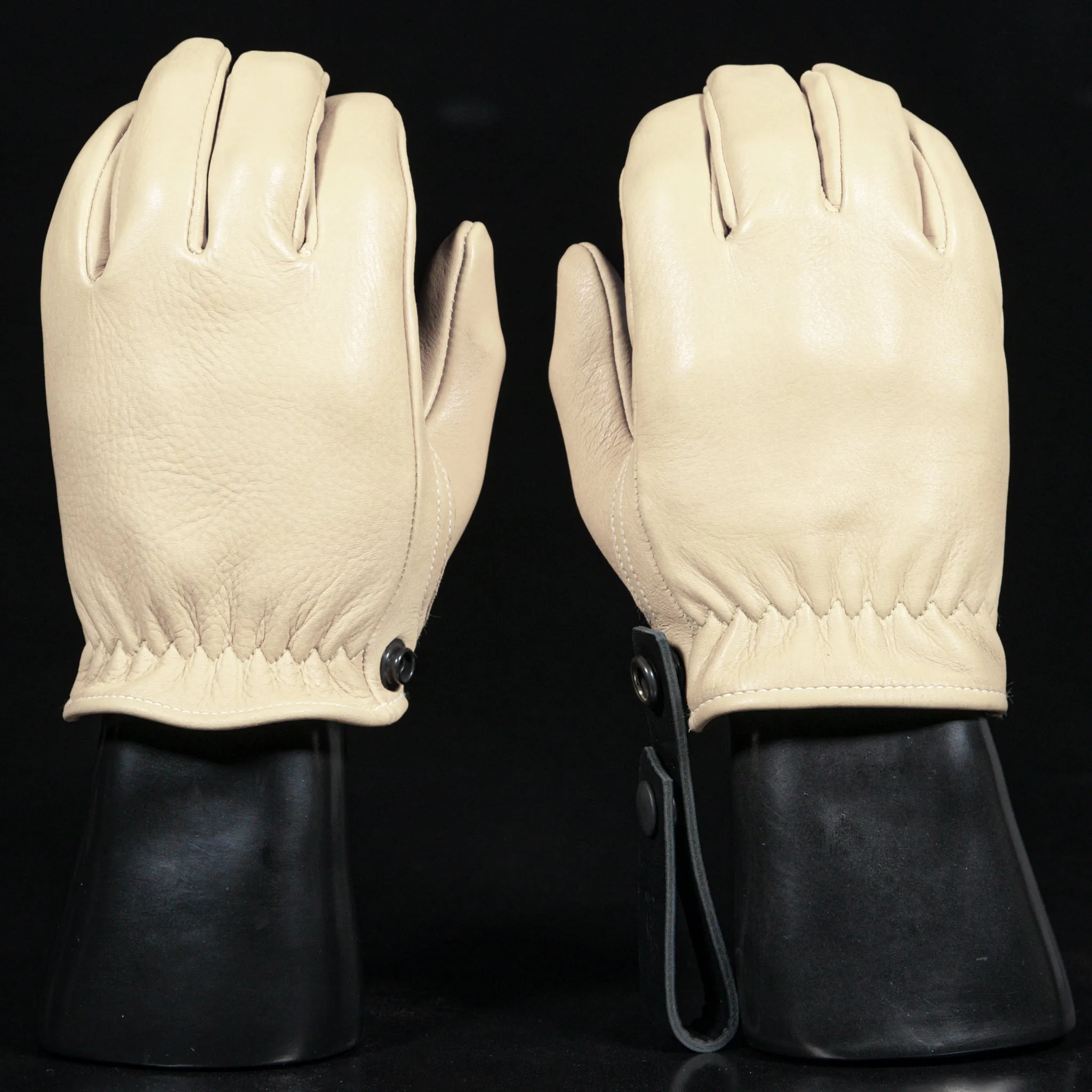 Revival Ranch Road Deerskin Riding Gloves - Cream