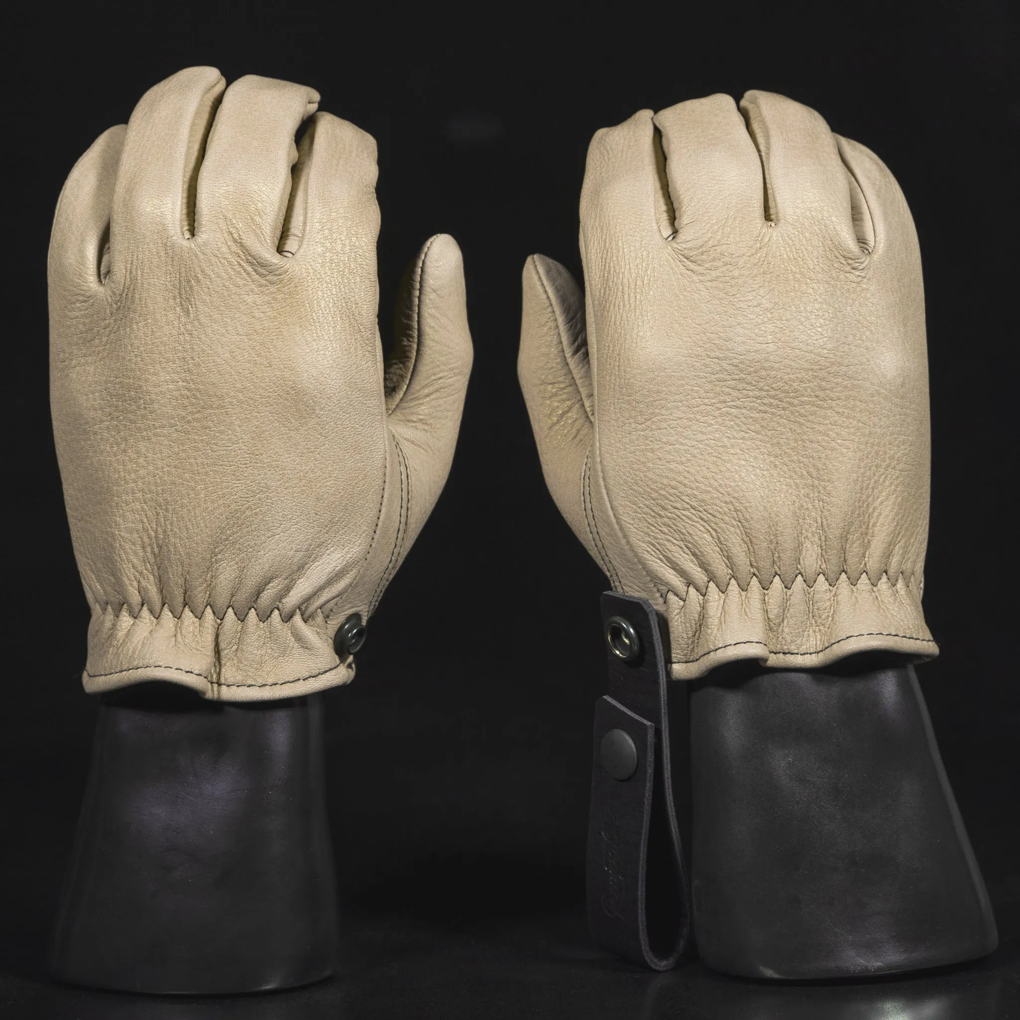 Revival Ranch Road Deerskin Riding Gloves - Cream