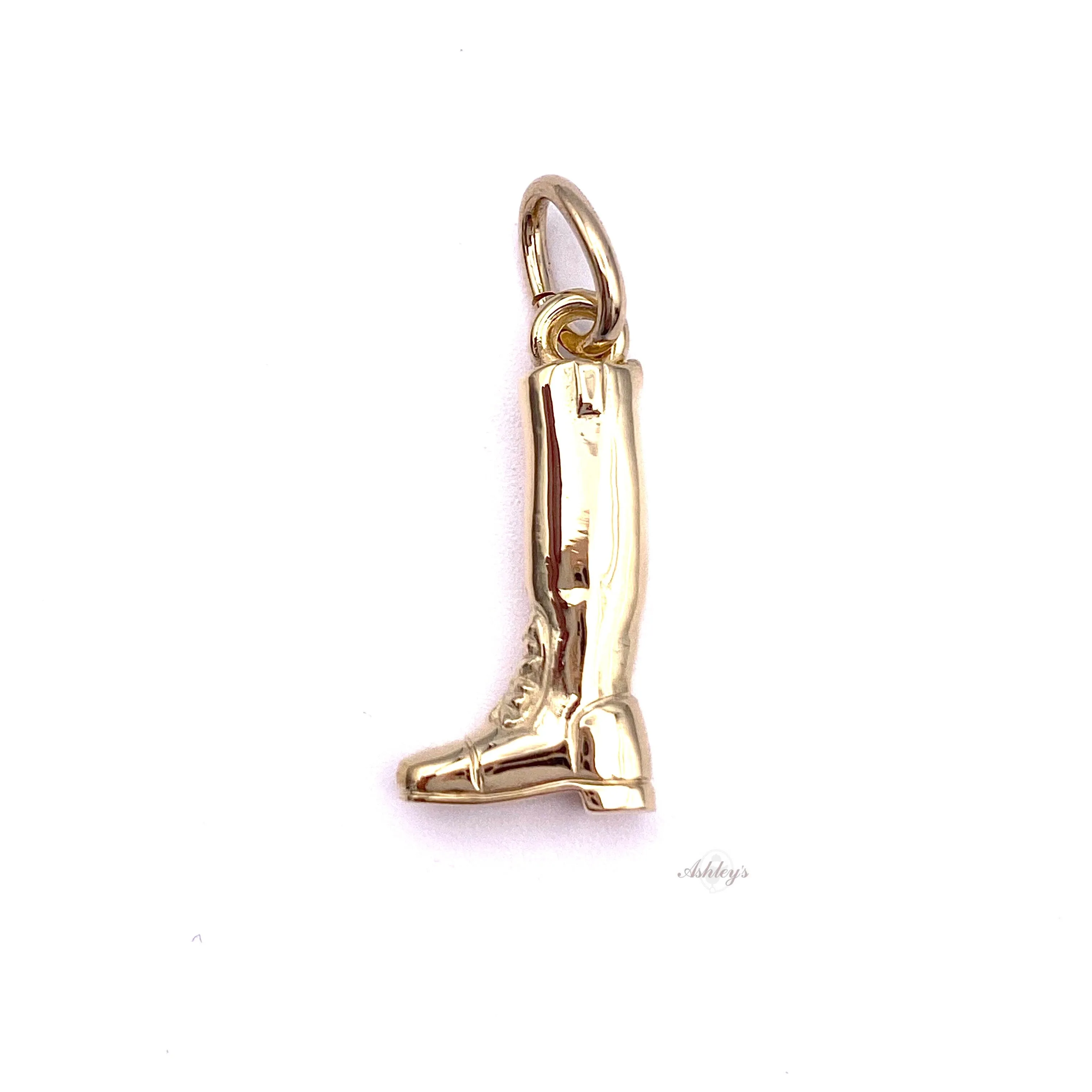 Riding Boot Charm, 14k gold